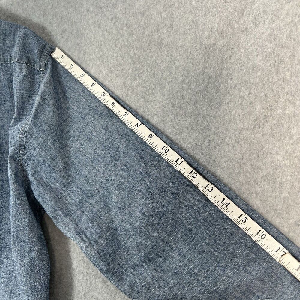 J Crew Shirt Mens XL Blue Chambray Slim Fit long Sleeve Button Up - Picture 14 of 15